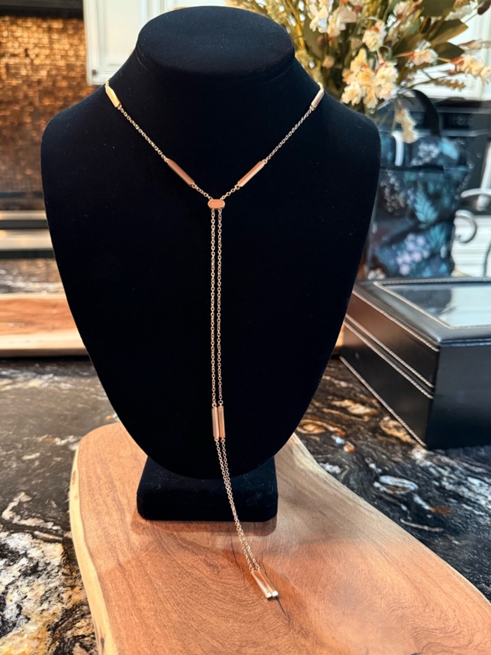 Kendra Scott Rose Gold Lariat Necklace - Picture 2 of 5